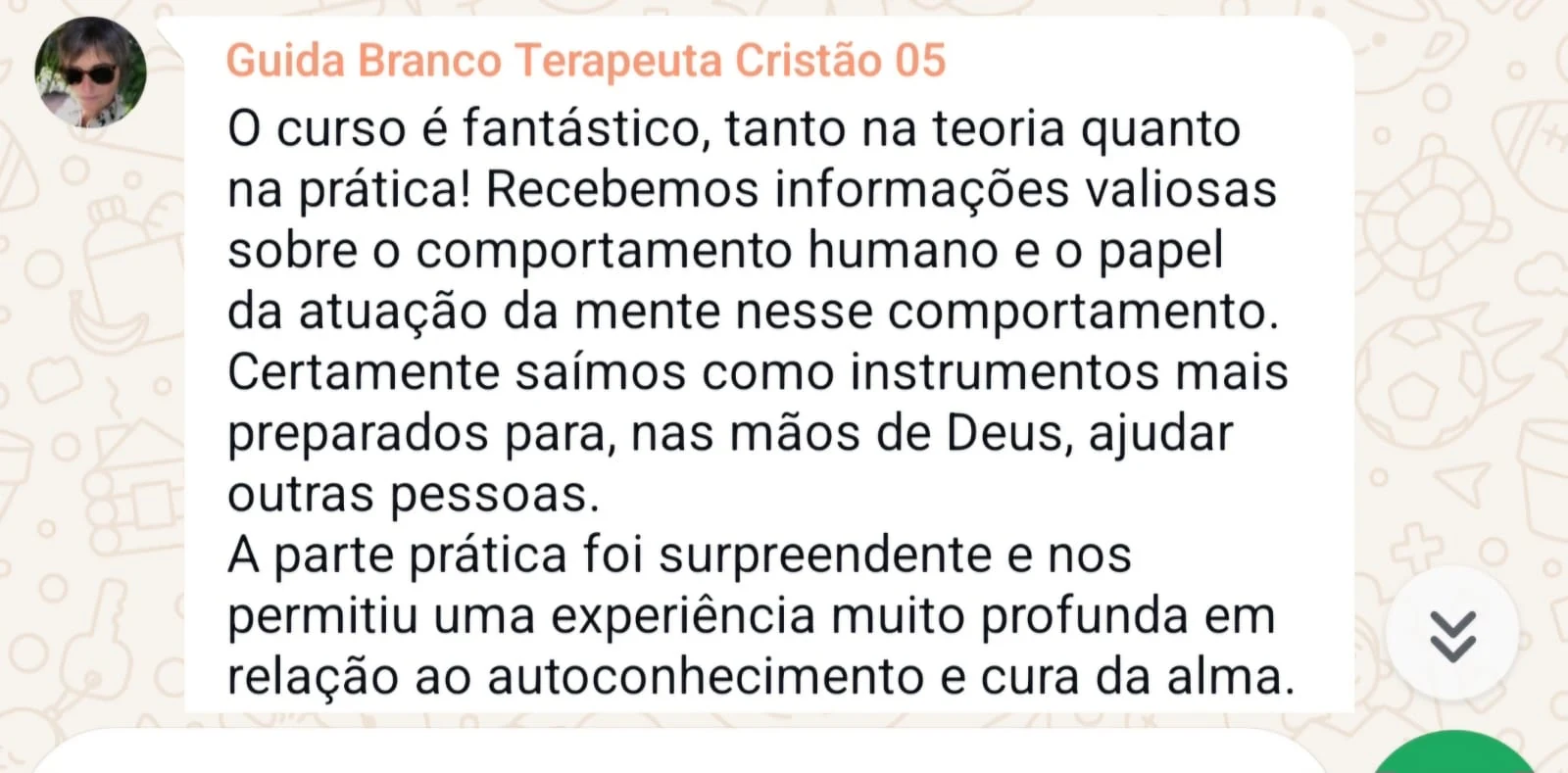 Depoimento real de participante do evento