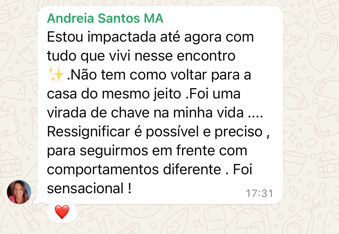 Depoimento real de participante do evento