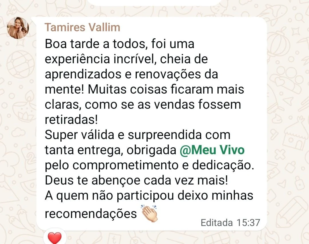 Depoimento real de participante do evento