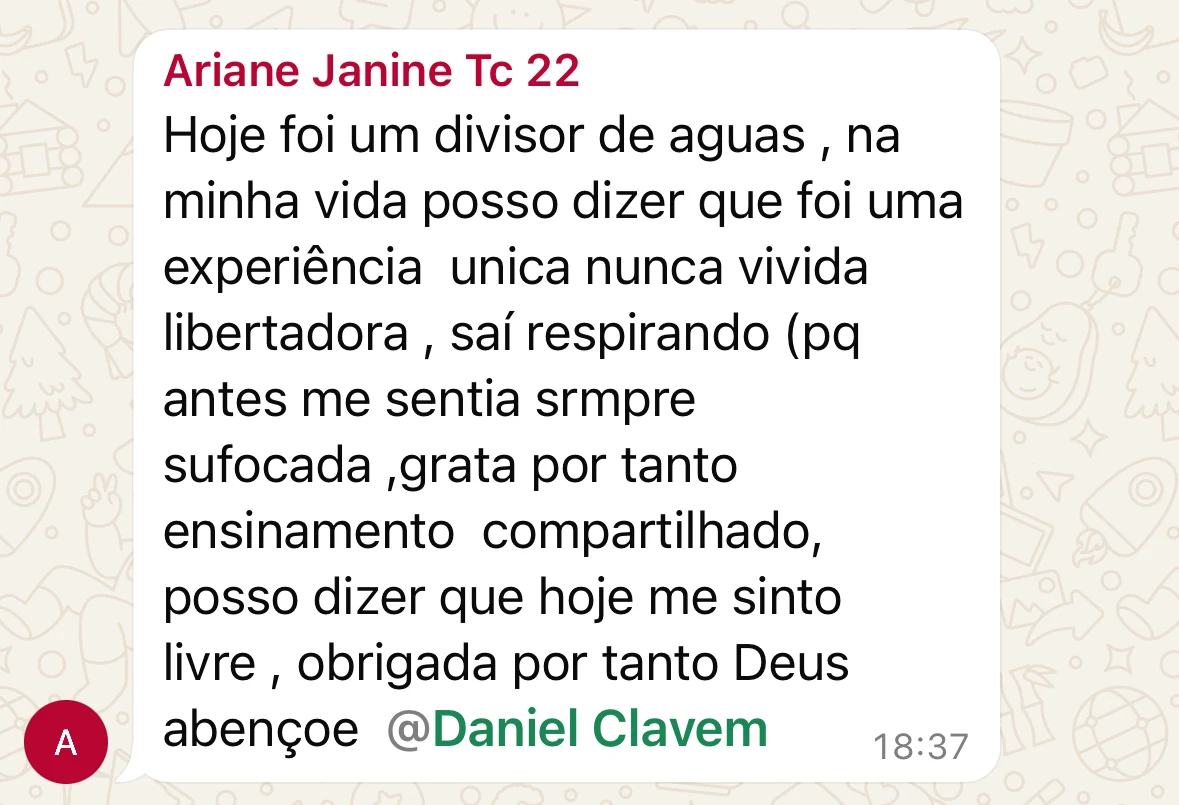 Depoimento real de participante do evento