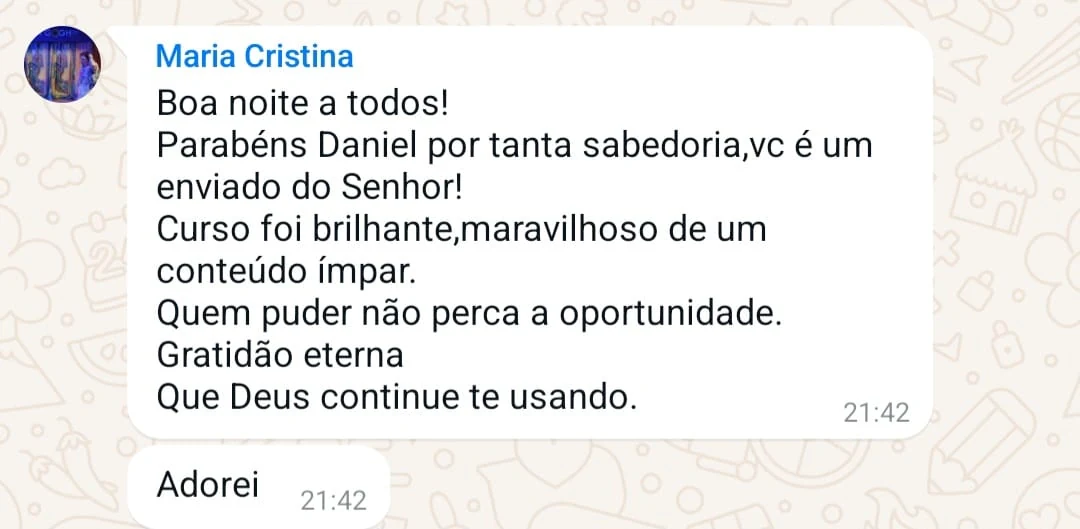 Depoimento real de participante do evento